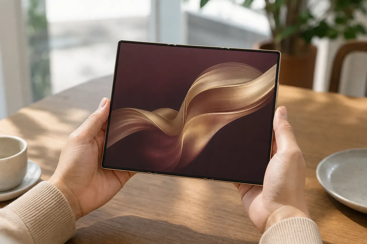 Le Huawei Mate XT Ultimate Design tenu en main